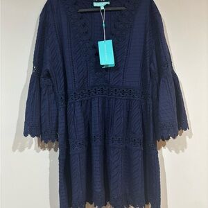 Melissa Odabash Deep Blue Lace Top